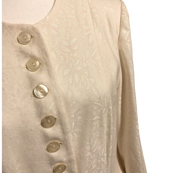 Pendleton Womens Ivory Floral Wool Blend Blazer Jacket Mother Of The Bride Sz 10 - Picture 2 of 5